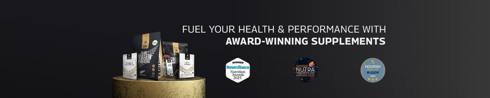 Fuel your health and performance with award-winning supplements. 