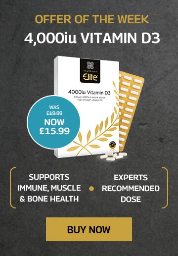 Offer of the week. Vitamin D3 4000iu. Supports muscle and bone growth. Buy now. 