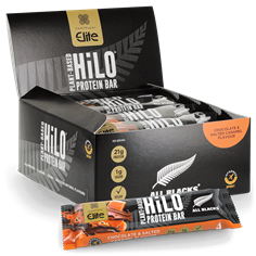 All Blacks Plant−Based HiLO® Protein Bar − Chocolate and Salted Caramel Flavour